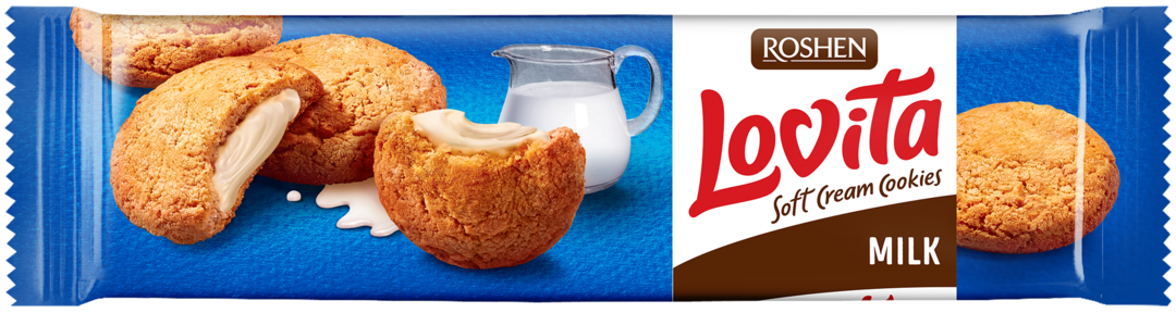 Ciastka Lovita z nadzieniem mlecznym Roshen 127g widok 1