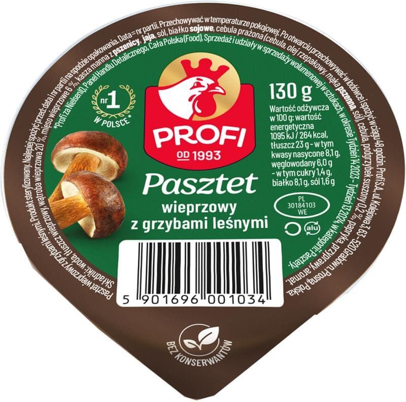 Pasztet wieprzowy boczek/grzyby Profi 130g mix widok 2