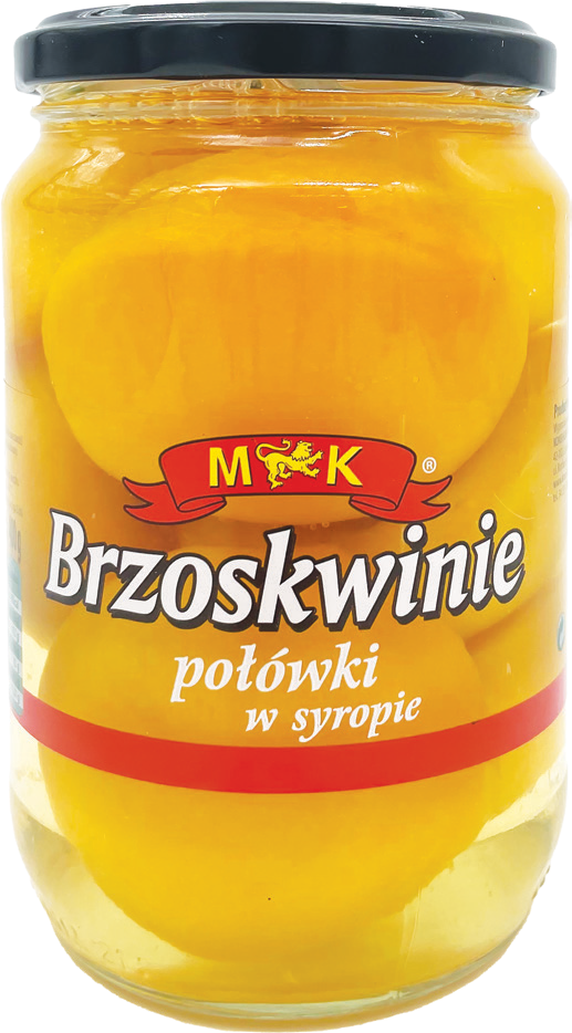 Brzoskwinie połówki w lekkim syropie MK 680/400g widok główny