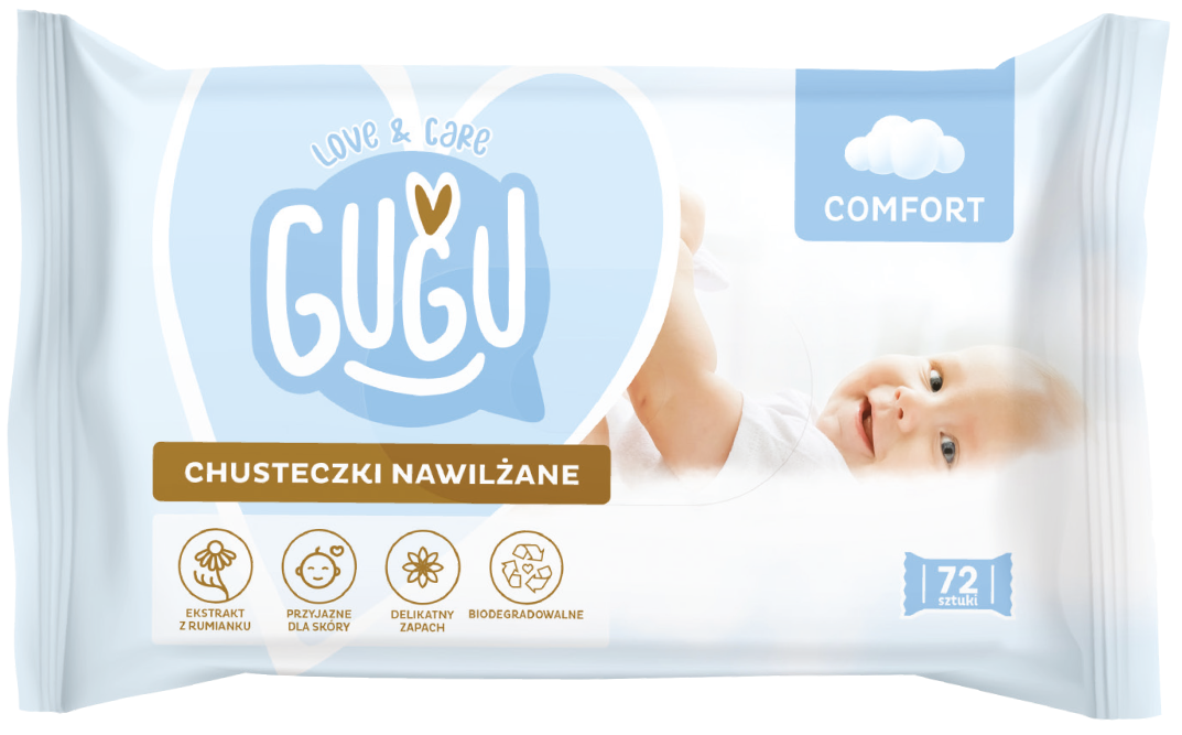 Chusteczki nawilżane comfort Gugu 72szt widok 1