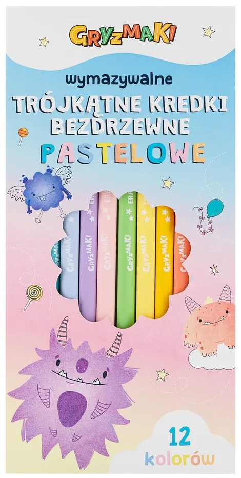 Kredki wymazywalne trójkątne Gryzmaki 12kol Sz25 widok 1