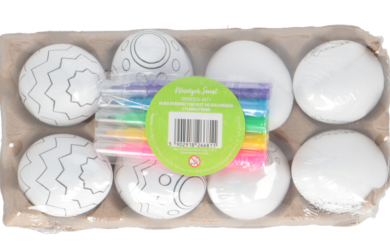 Jajka dekoracyjne do malowania z flamas. 8szt WN26 widok 1