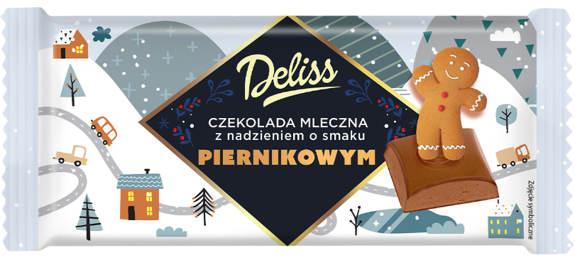 Czekolada mleczna piernikowa Deliss 100g widok główny