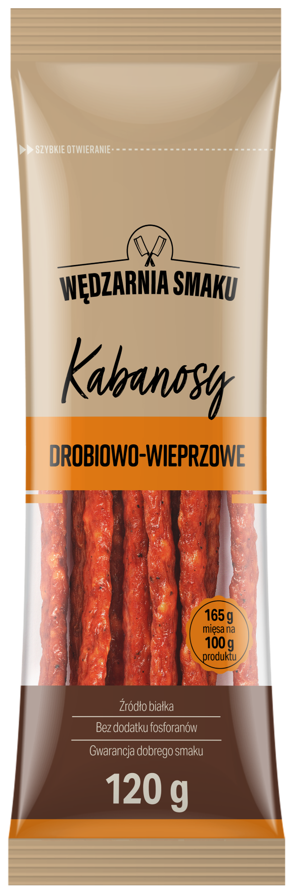 Kabanosy drobiowo wieprzowe Wędzarnia Smaku 120g widok 1
