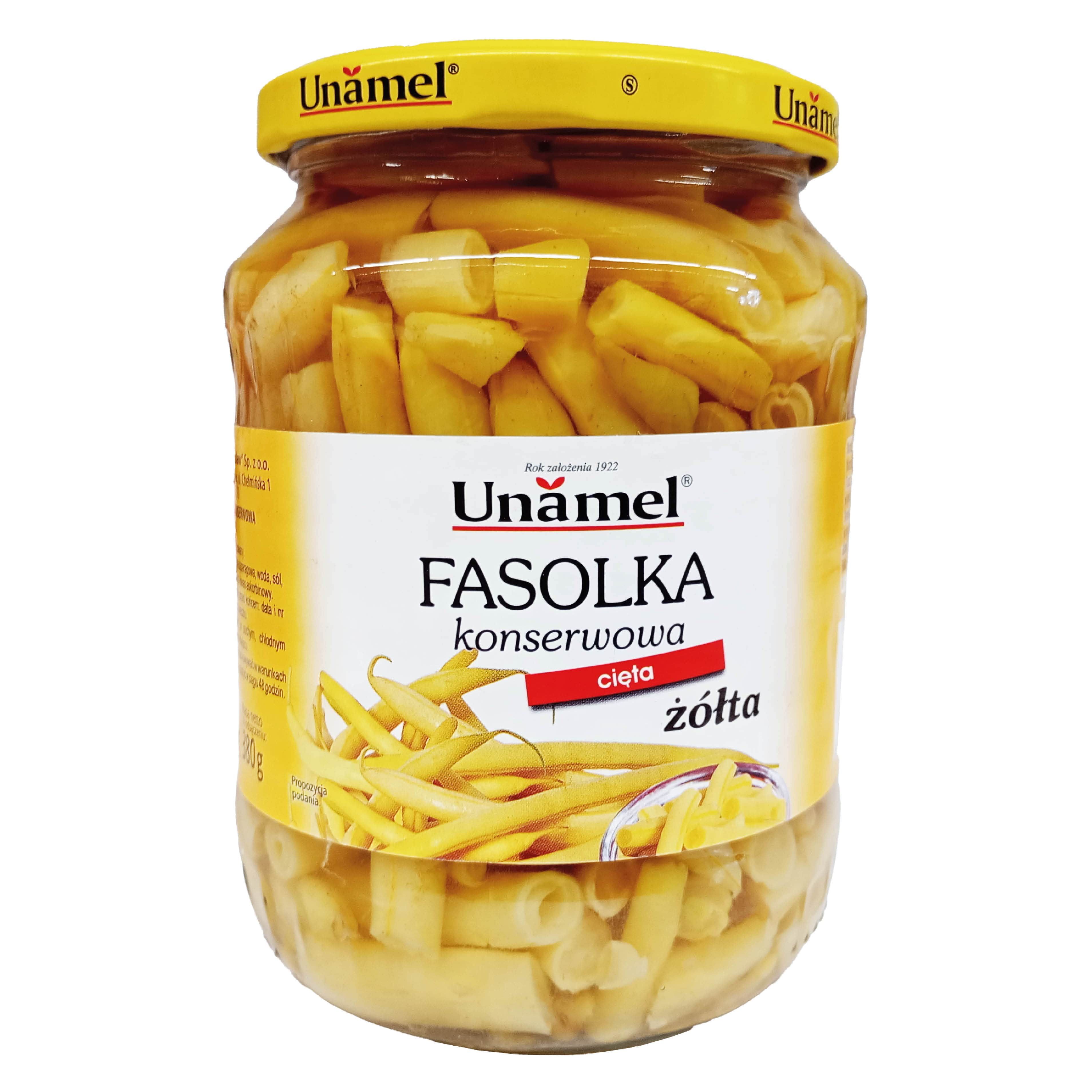 Fasolka konserwowa żółta Unamel 670/380g widok 1