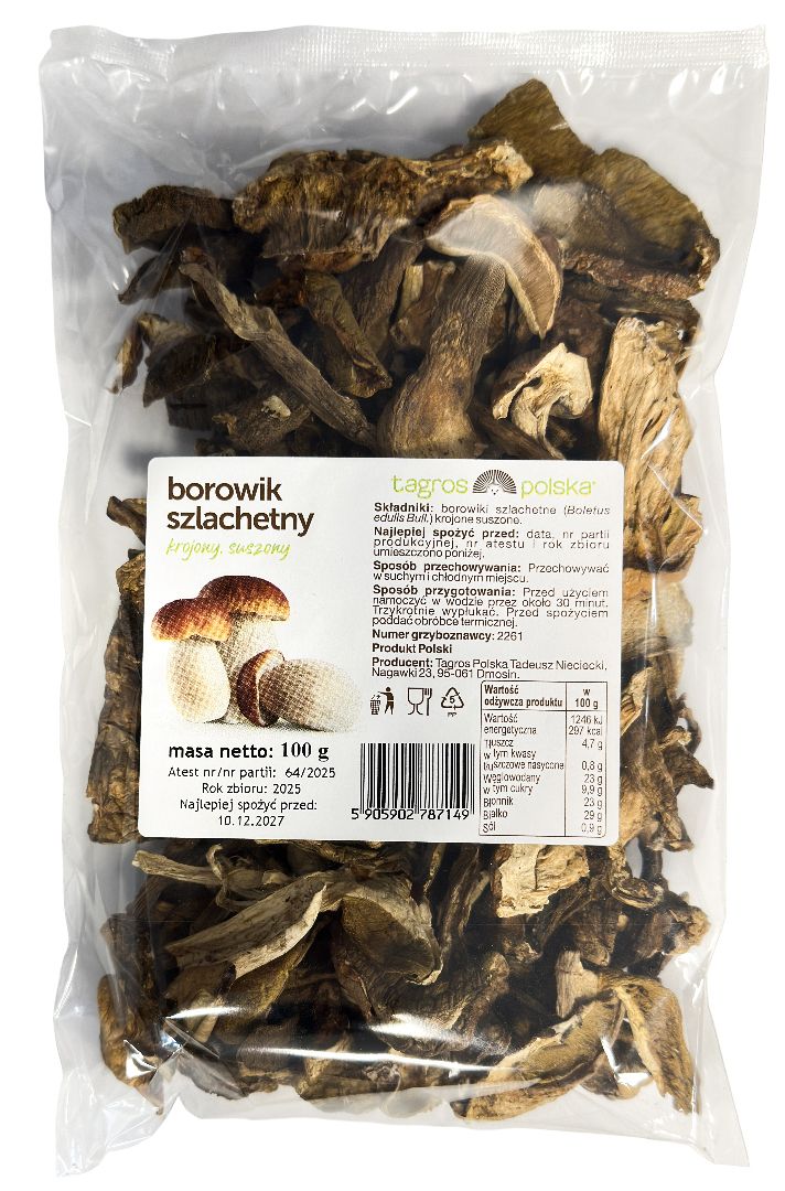 Borowik szlachetny suszony krojony widok główny 