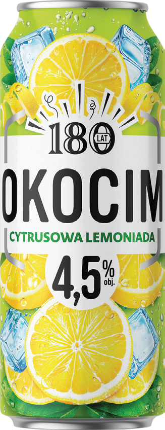 Piwo Okocim cytrusowa lemoniada 0,5l 4,5% puszka widok główny 