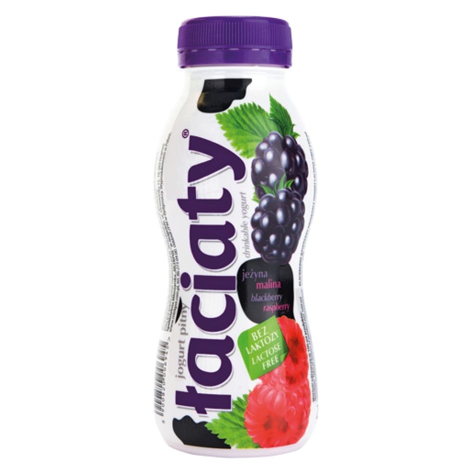 Jogurt pitny bez laktozy jeży malina Łaciaty 250ml widok 1