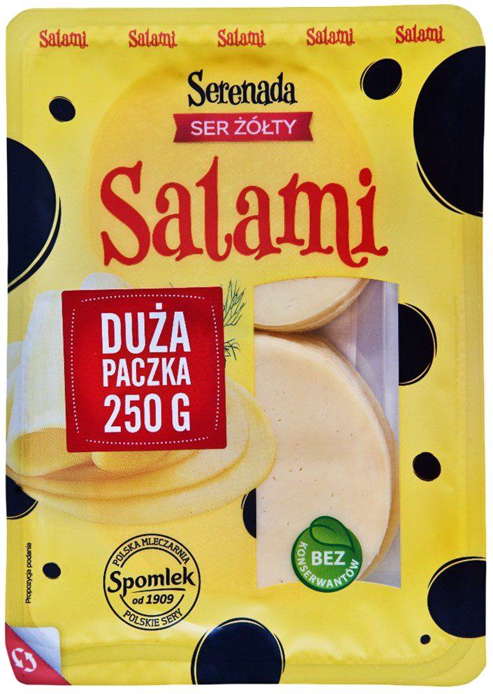 Ser Serenada salami Spomlek plastry 250g widok 1