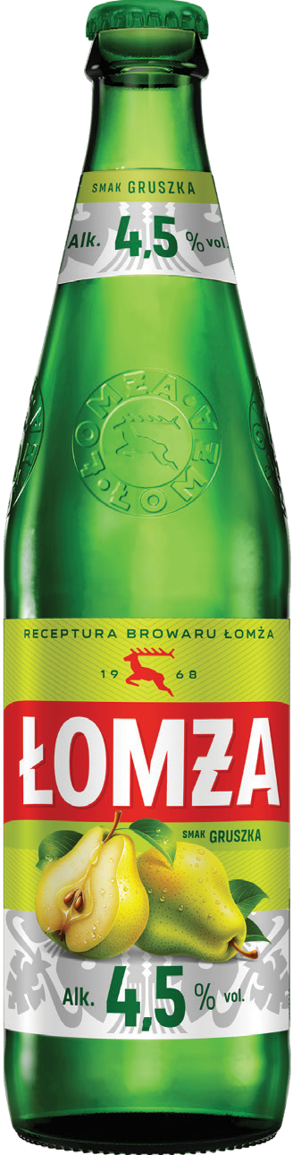 Napój piwny Łomża gruszka 0,5l 4,5% but. bzzw. widok główny 