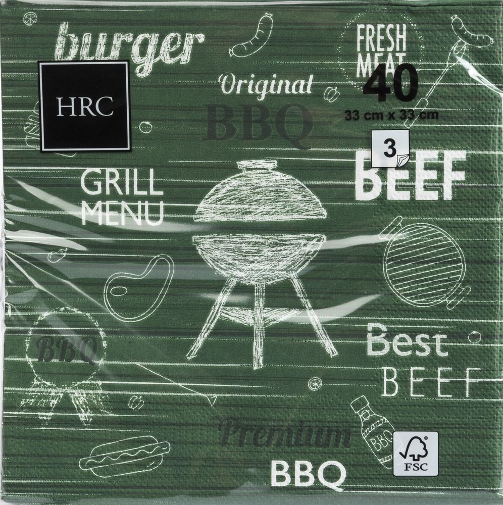 Serwetki papierowe grillowe 33x33cm 40szt mix widok 2