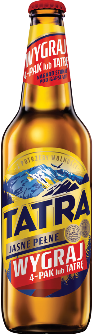 Piwo Tatra jasne pełne 0,5l 6% but. zw. widok główny