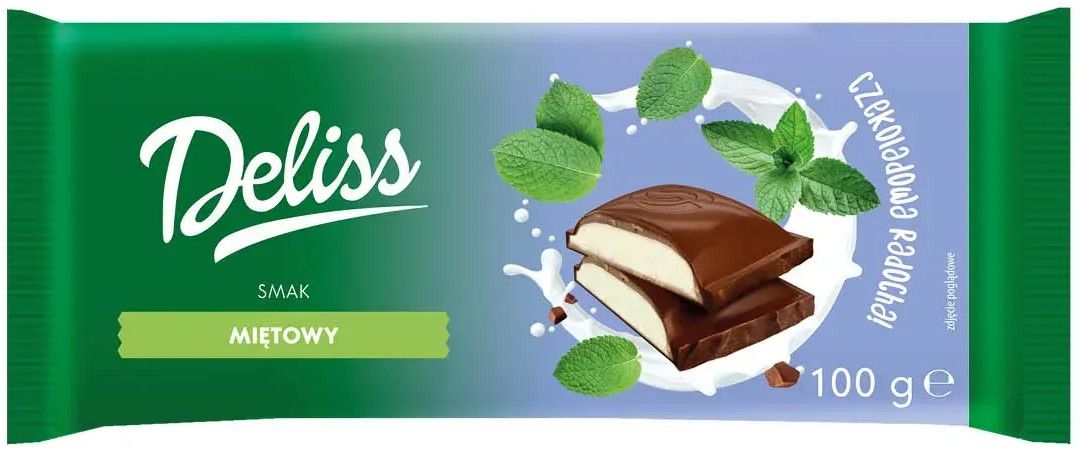 Czekolada mleczna z nadz miętowym Deliss 100g widok 1