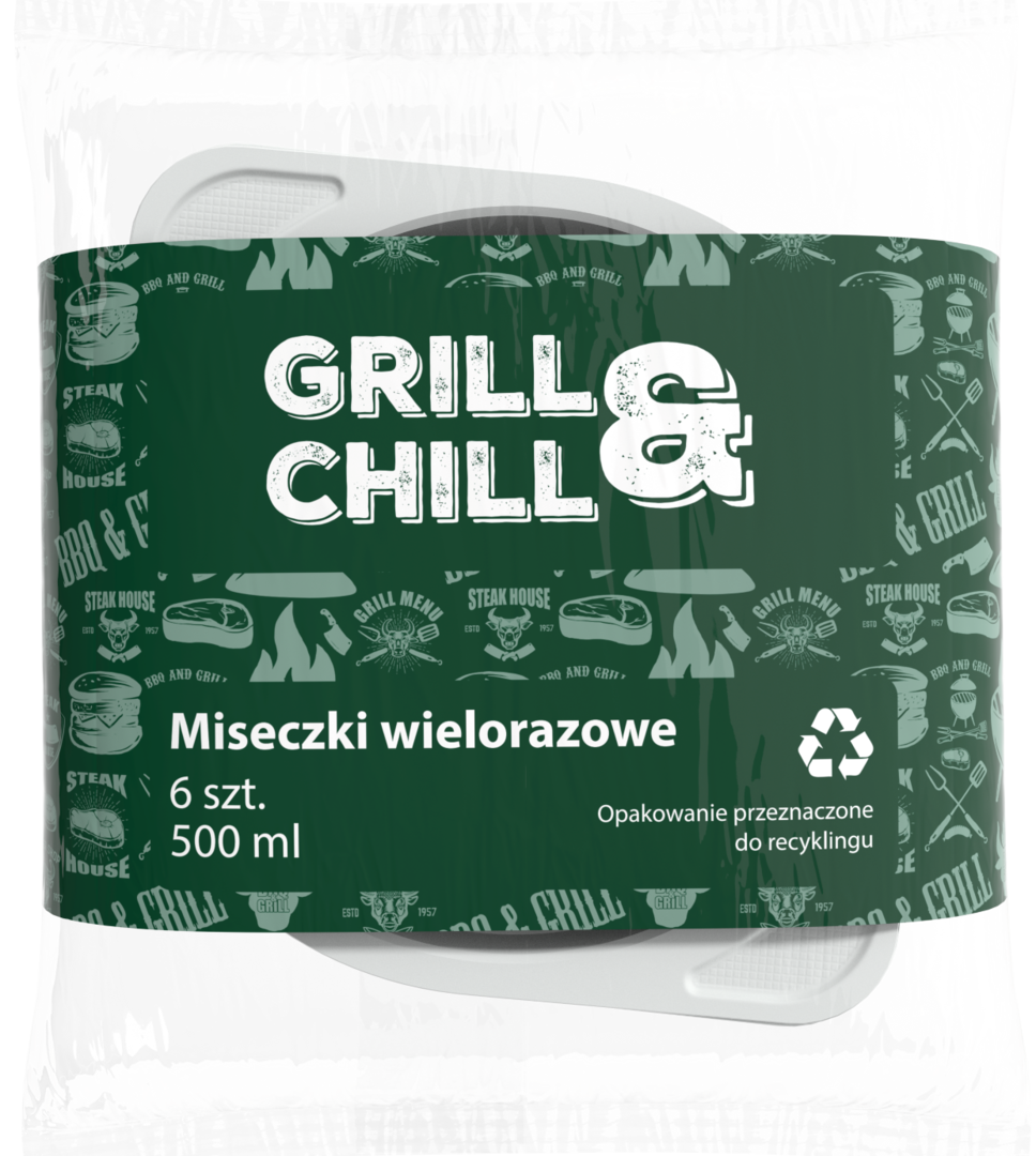 Miseczki wielorazowe Grill&Chill 0,5l 6szt widok 1
