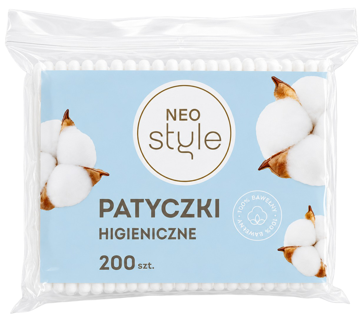 Patyczki higieniczne Neo Style 200szt widok główny