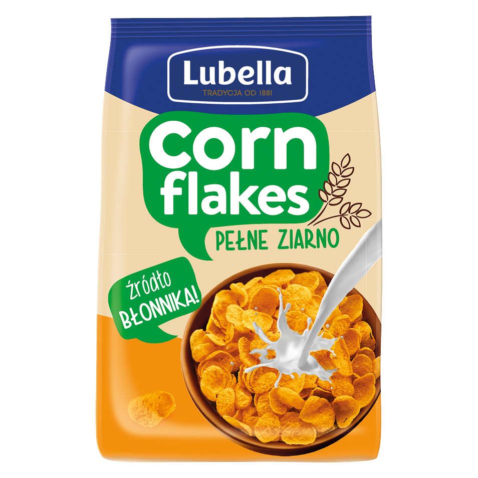 Płatki pełne ziarno Corn Flakes Lubella 500g widok 1