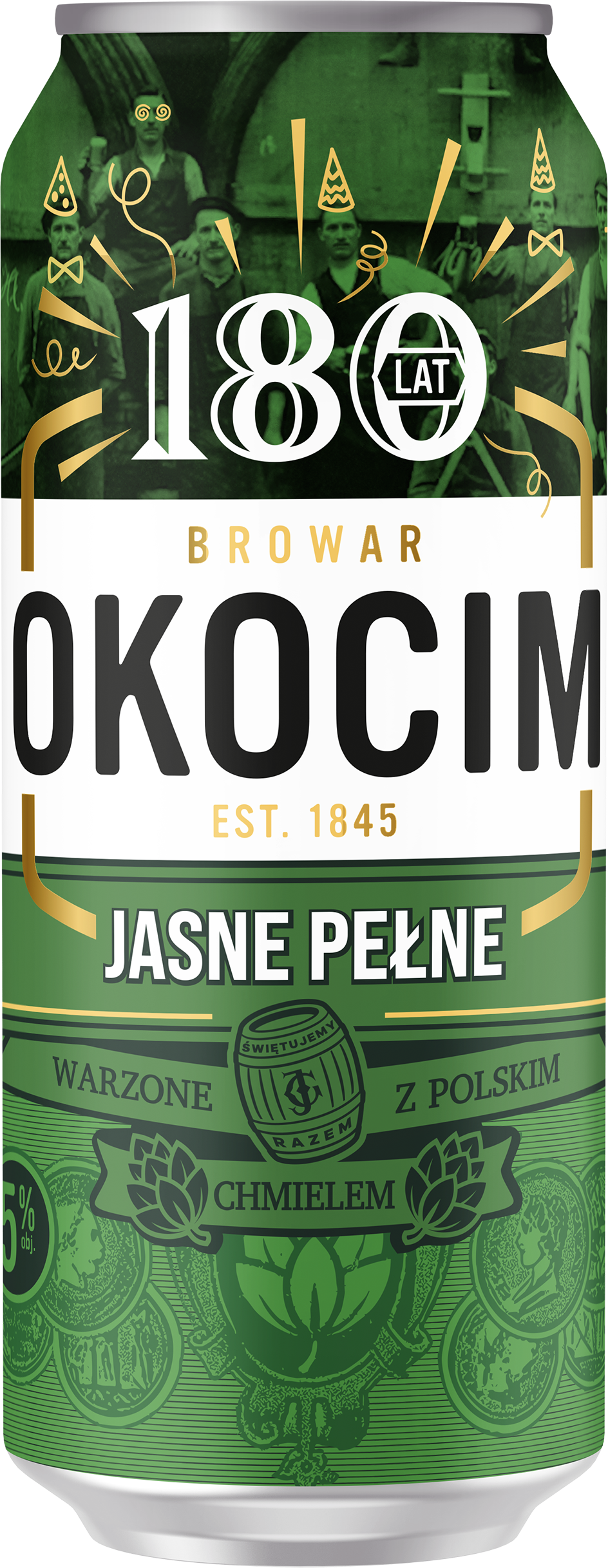 Piwo Okocim jasne Okocimskie 0,5l 5,1% puszka widok główny