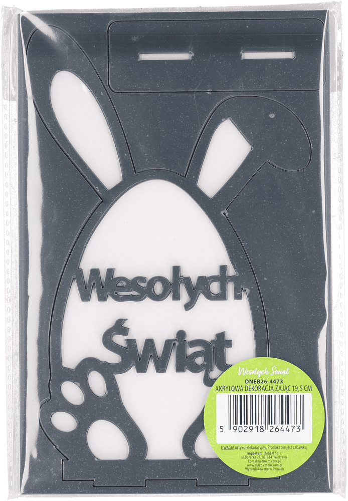 Dekoracja akrylowa zając 19,5cm WN26 widok 2