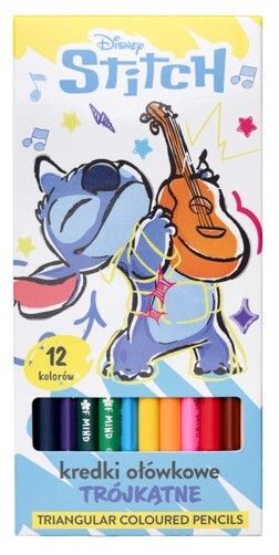 Kredki ołówkowe trójkątne Stitch 12kol widok 1