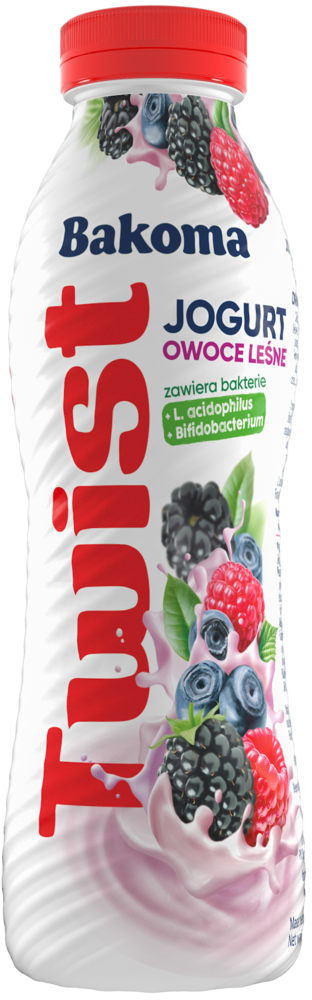 Jogurt pitny Twist Bakoma 370g mix widok 3
