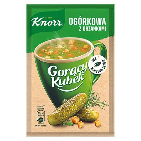 Zupa Gorący Kubek ogórkowa z grzankami Knorr 13g widok 1