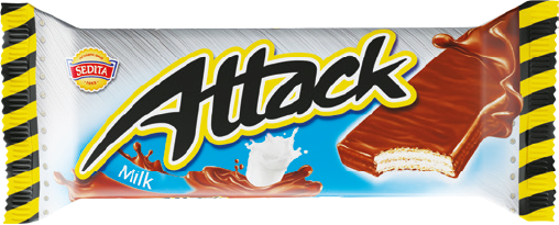 Wafelek Attack mleczny 30g widok główny
