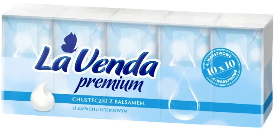 Chusteczki hig. z balsamem Lavenda Premium 4w 1szt widok główny