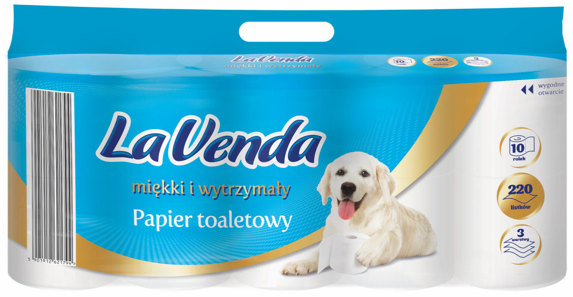 Papier toalet. mię/wytrz Lavenda A10x220l 3w 28,6m widok główny 