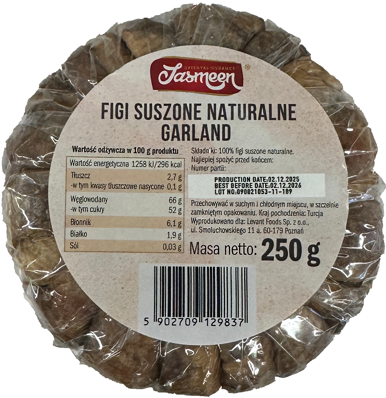 Figi suszone naturalnie garland Jasmeen 250g widok 1