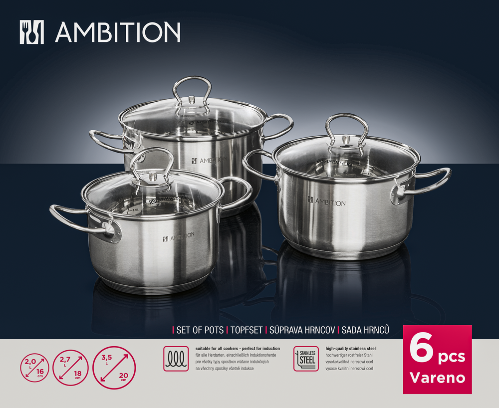 Zestaw garnków Ambition 6el. widok główny 