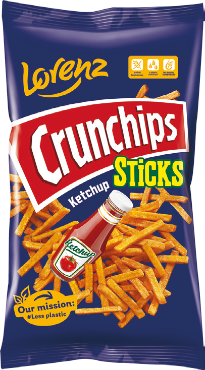 Chipsy Crunchips sticks ketchup 70g widok 2
