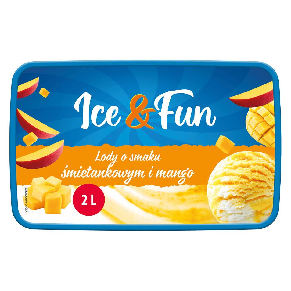 Lody o smaku śmietankowym i mango Ice&Fun 2l widok 1
