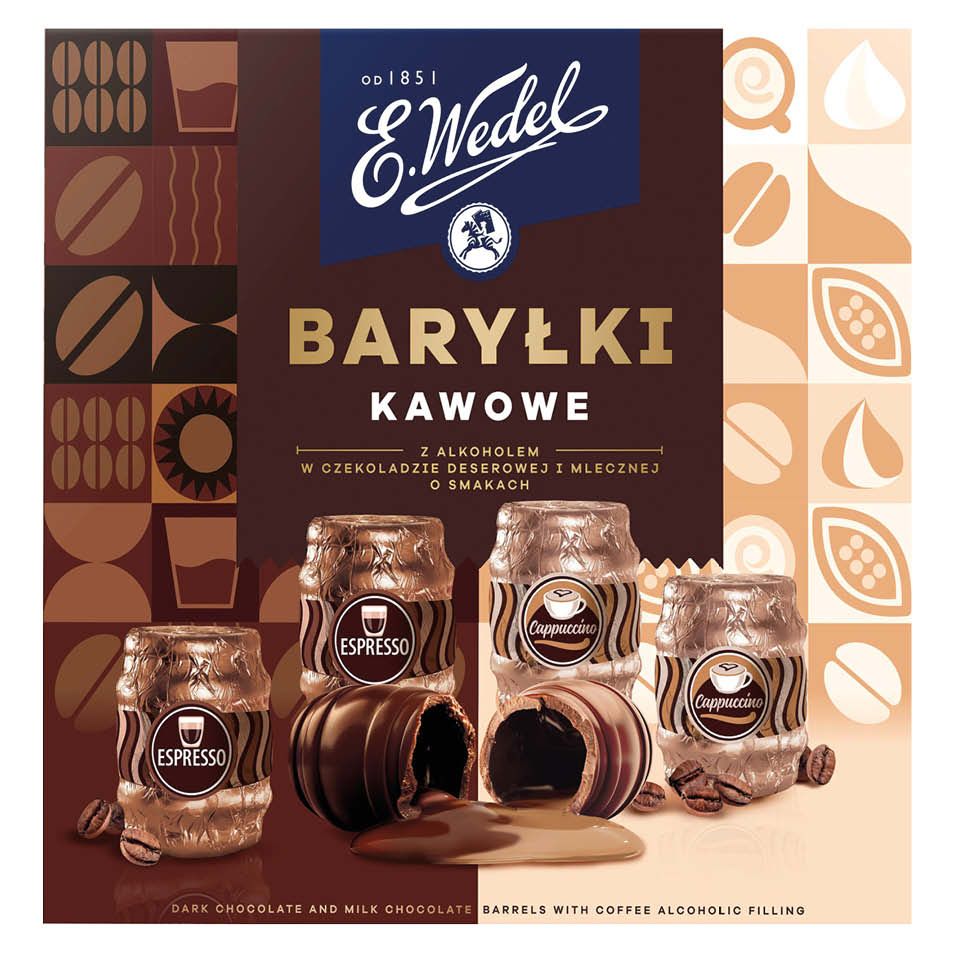 Bombonierka Baryłki kawowe Wedel 200g widok 1