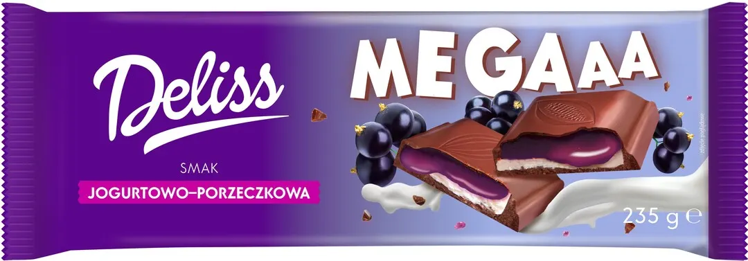 Czekolada mleczna jogurtowo porzeczk. Deliss 235g widok główny 