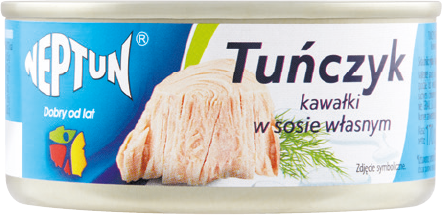 Tuńczyk kawałki w sosie własnym Neptun 170/120g widok główny