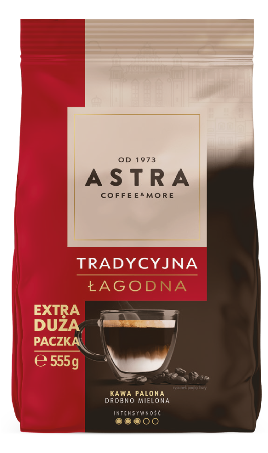 Kawa mielona Astra łagodna tradycyjna 555g widok główny 