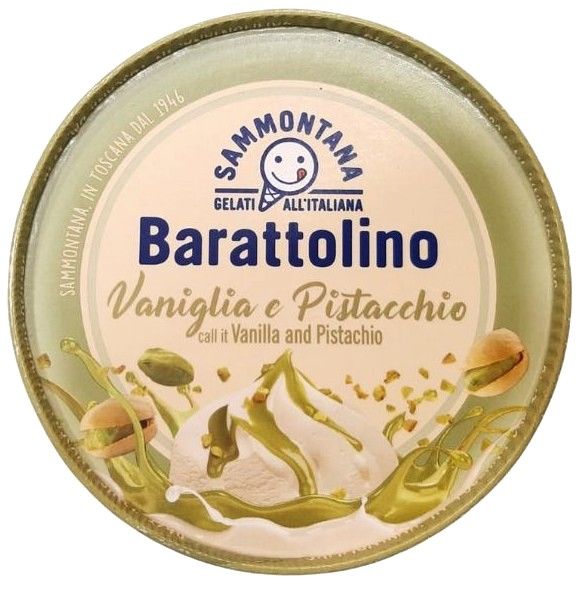 Lody Barattolino wanilia pistacja Sammontana 0,8l widok 1