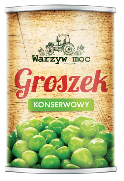 Groszek konserwowy Warzyw Moc 400/240g widok główny