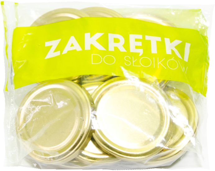Zakrętki do słoików fi 66 złote 12szt widok 1