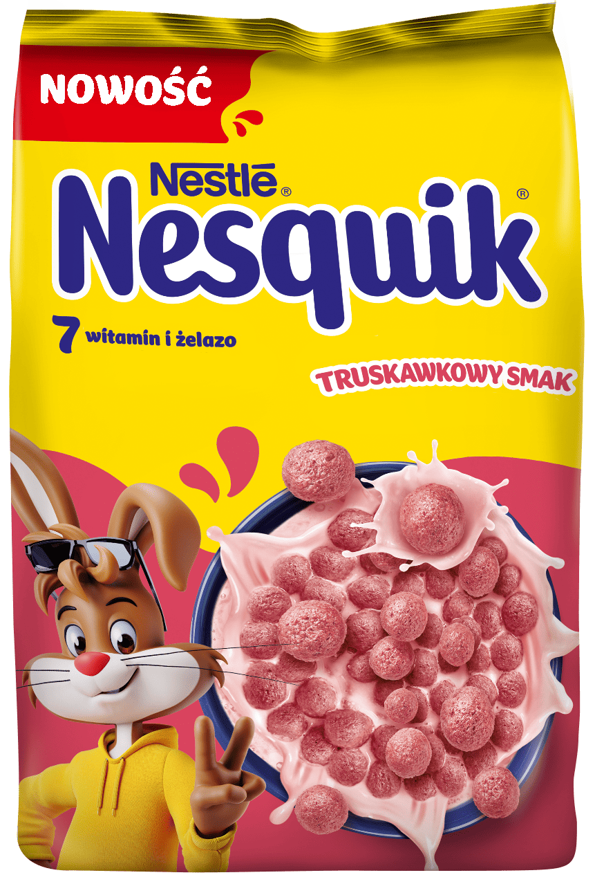 Płatki Nesquik smak truskawkowy 450g widok 1