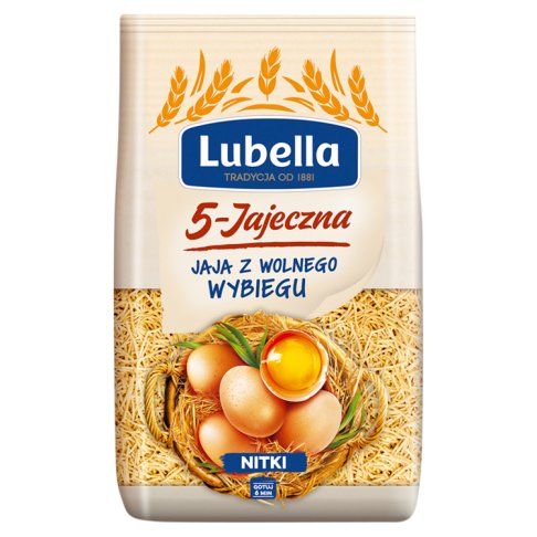 Makaron 5 jaj. wolny wybieg nitki Lubella 400g widok 1