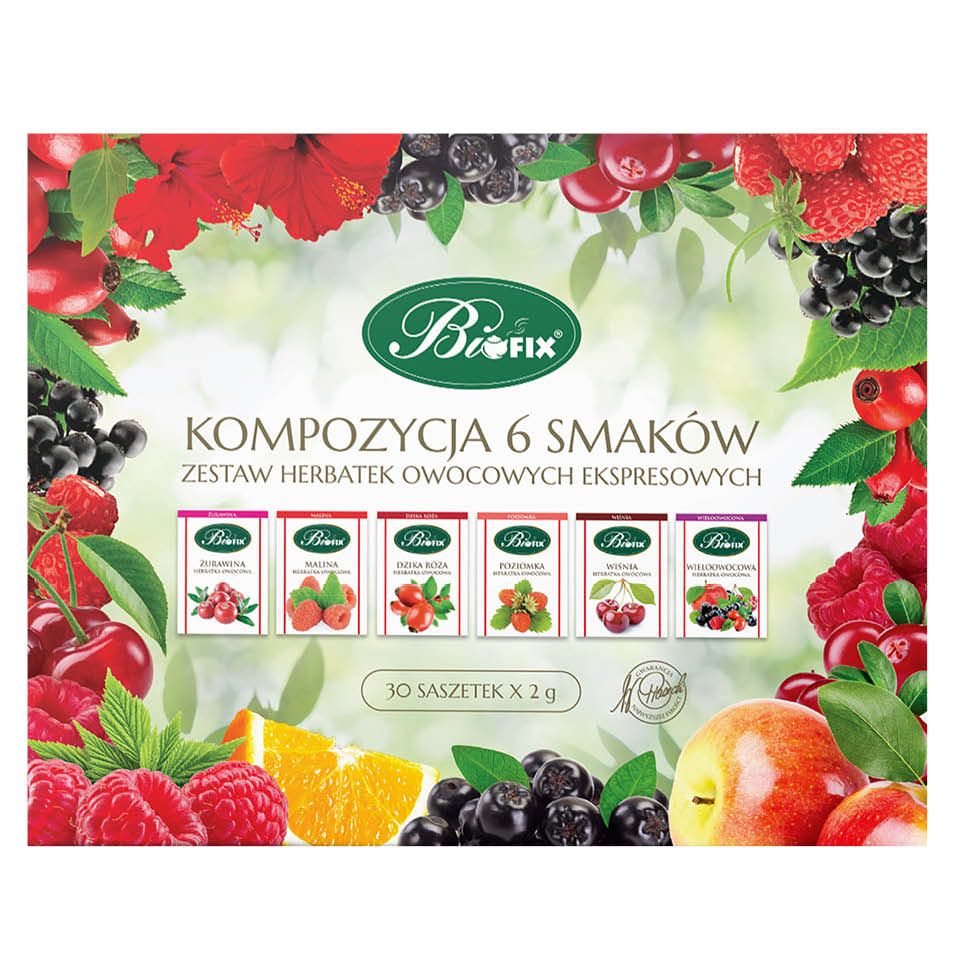 Kompozycja herbatek owocowych Bifix 30x2g widok 1