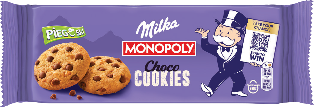 Ciastka z czekoladą Pieguski Milka 135g widok główny