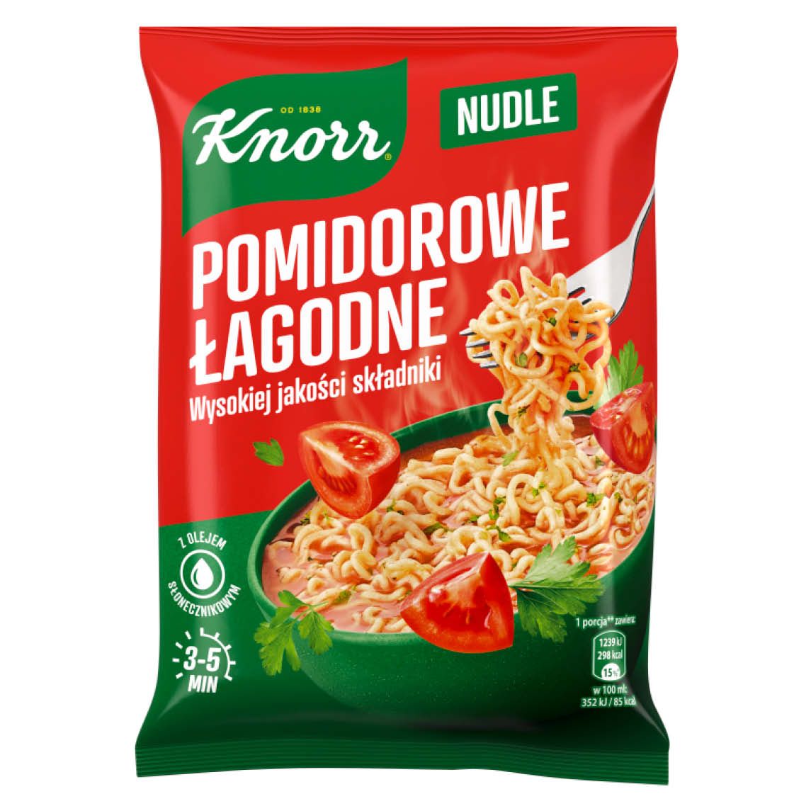 Zupa nudle pomidorowe łagodne Knorr 65g widok 1