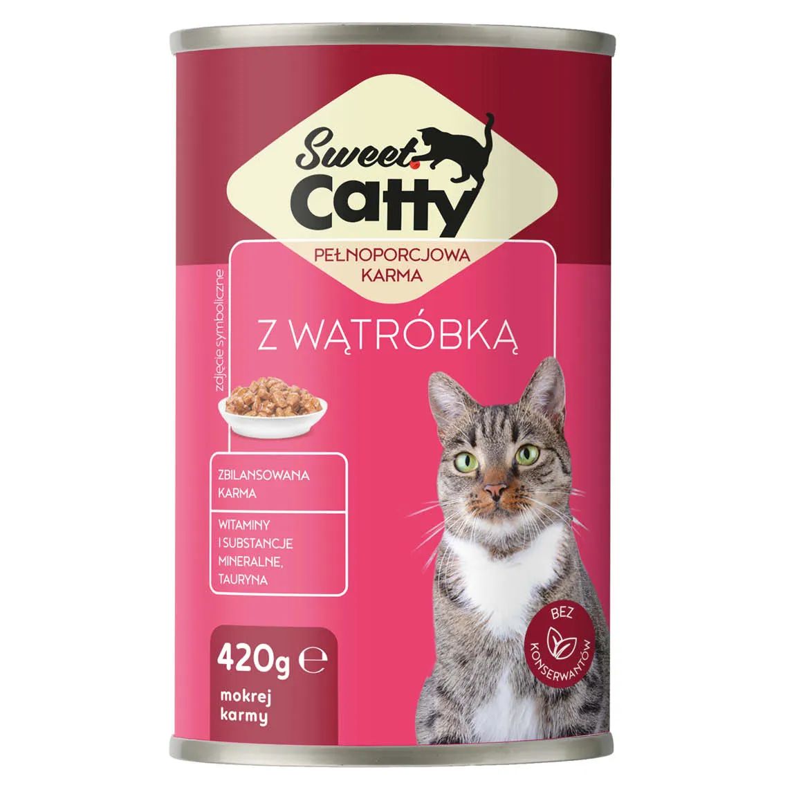 Karma dla kota mokra z wątróbką Sweet Catty 420g widok 1