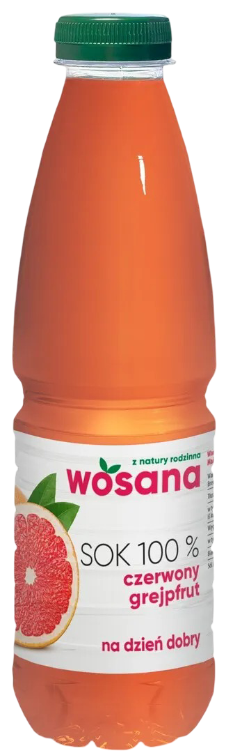 Sok czerwony grejpfrut Wosana 1l widok 2