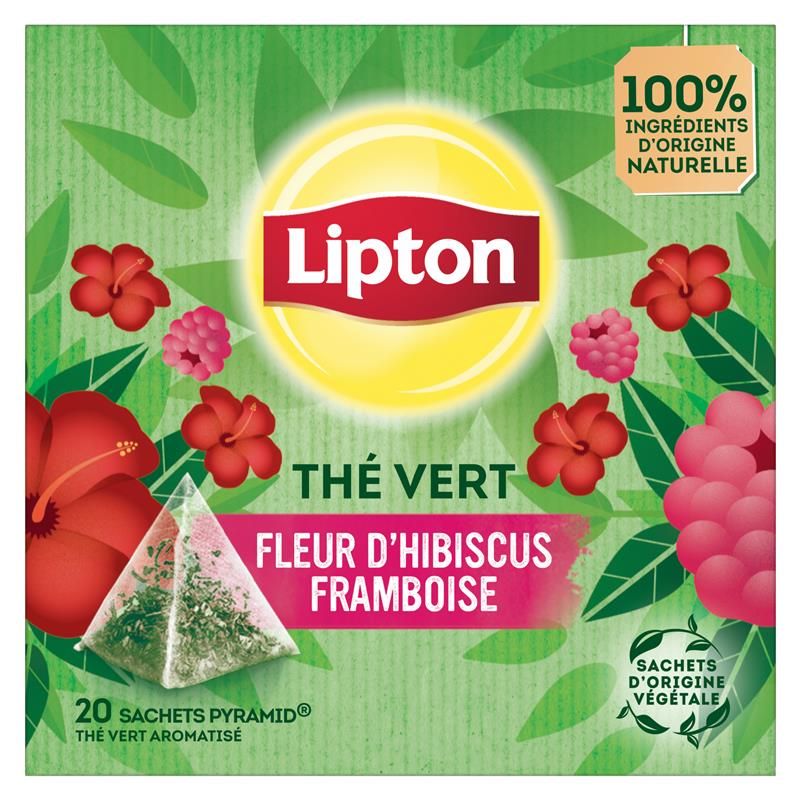 Herbata zielona hibisk mal The Vert Lipton 20x1,6g widok 1