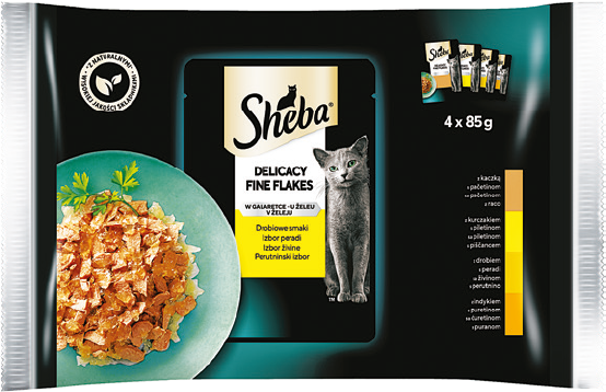 Karma dla kota mokra drobiowe Smaki Sheba 4x85g widok główny