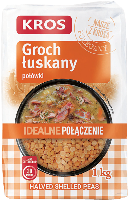 Groch połówki łuskany Kros 1kg widok 1