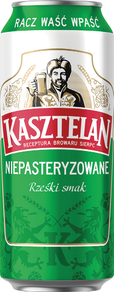 Piwo Kasztelan niepasteryzowany 0,5l 4,6% puszka widok główny